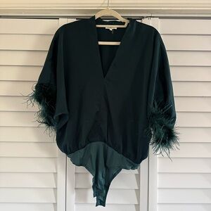 entro Deep Teal Satin-Look Top